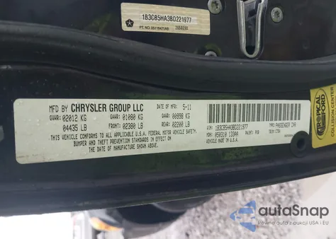 2011 Dodge Caliber Heat z USA, uszkodzony, nr VIN 1B3CB5HA3BD221977